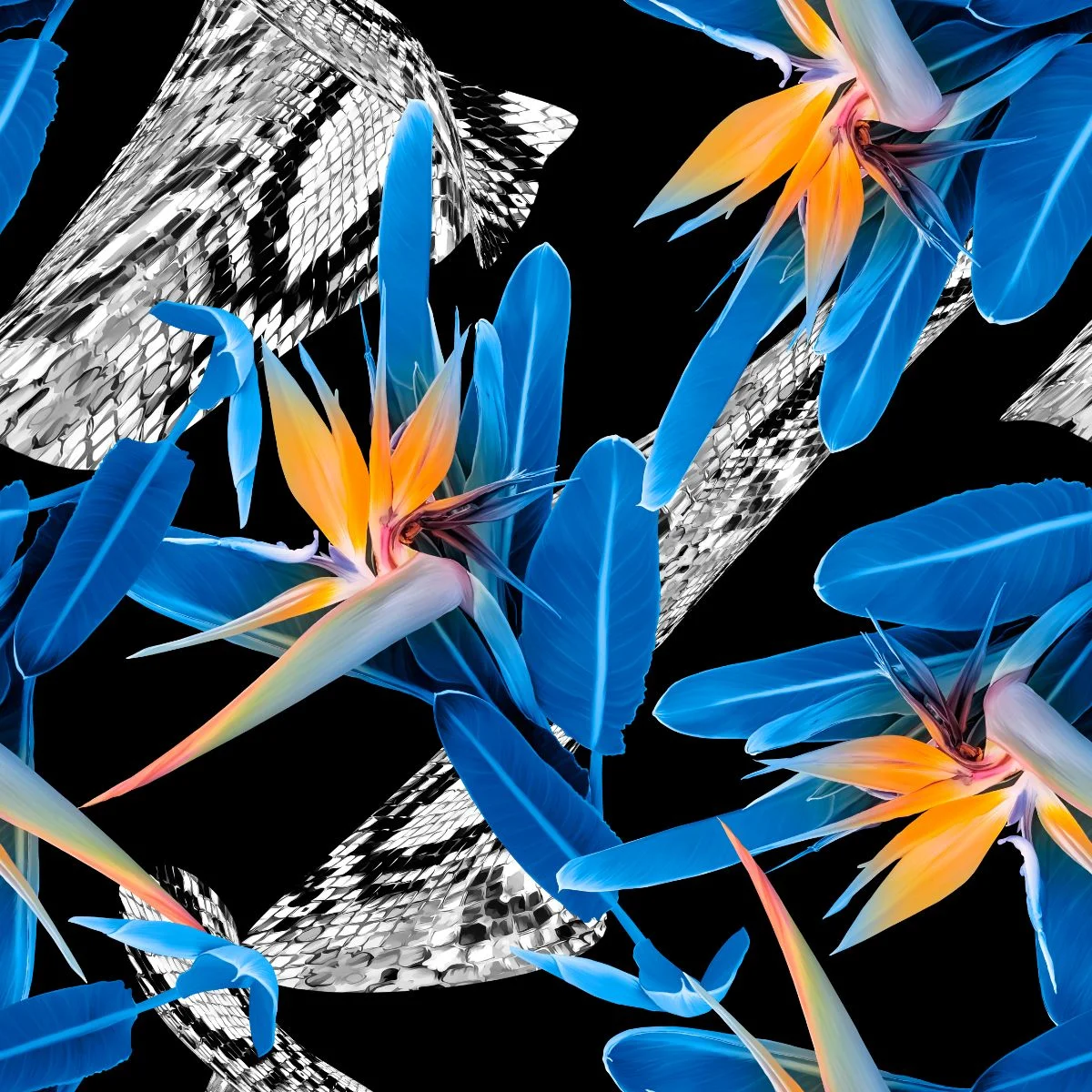 Strelitzia Blue Pattern Type